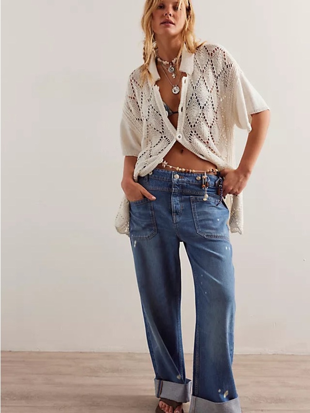 Free People Women’s Palmer Cuffed Jeans, Size 29